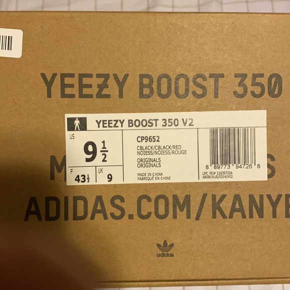 BOX FOR Yeezy boost 350 v2 black/red box - Picture 2 of 2